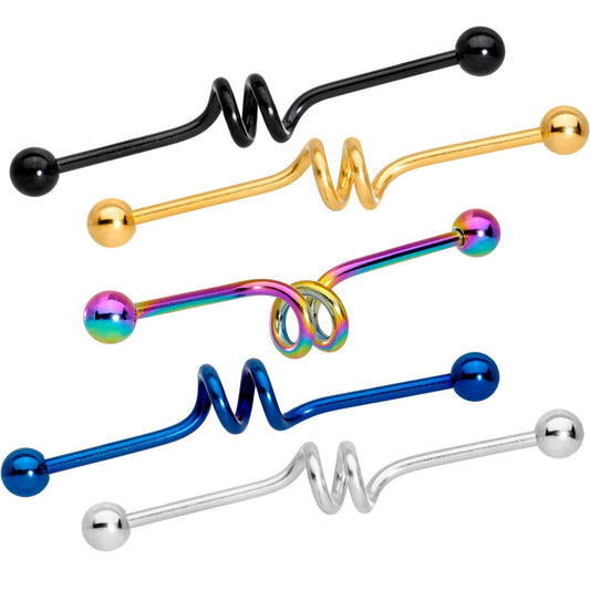 14G Multi Color Spiral Industrial Project Bar Set of 5 40mm