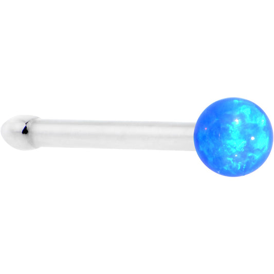 20G Blue Synthetic Opal Stud Stainless Steel Nose Bone