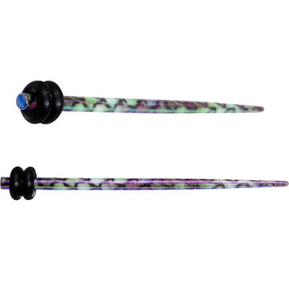 Rainbow Acrylic Mermaid Scale Straight Taper Set 14G to 12mm