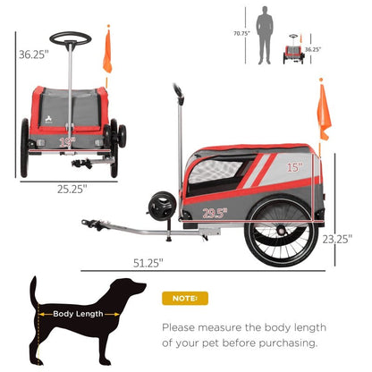 Pet Bike Trailer 2 - in - 1 Travel Stroller - Jaico Online Shop