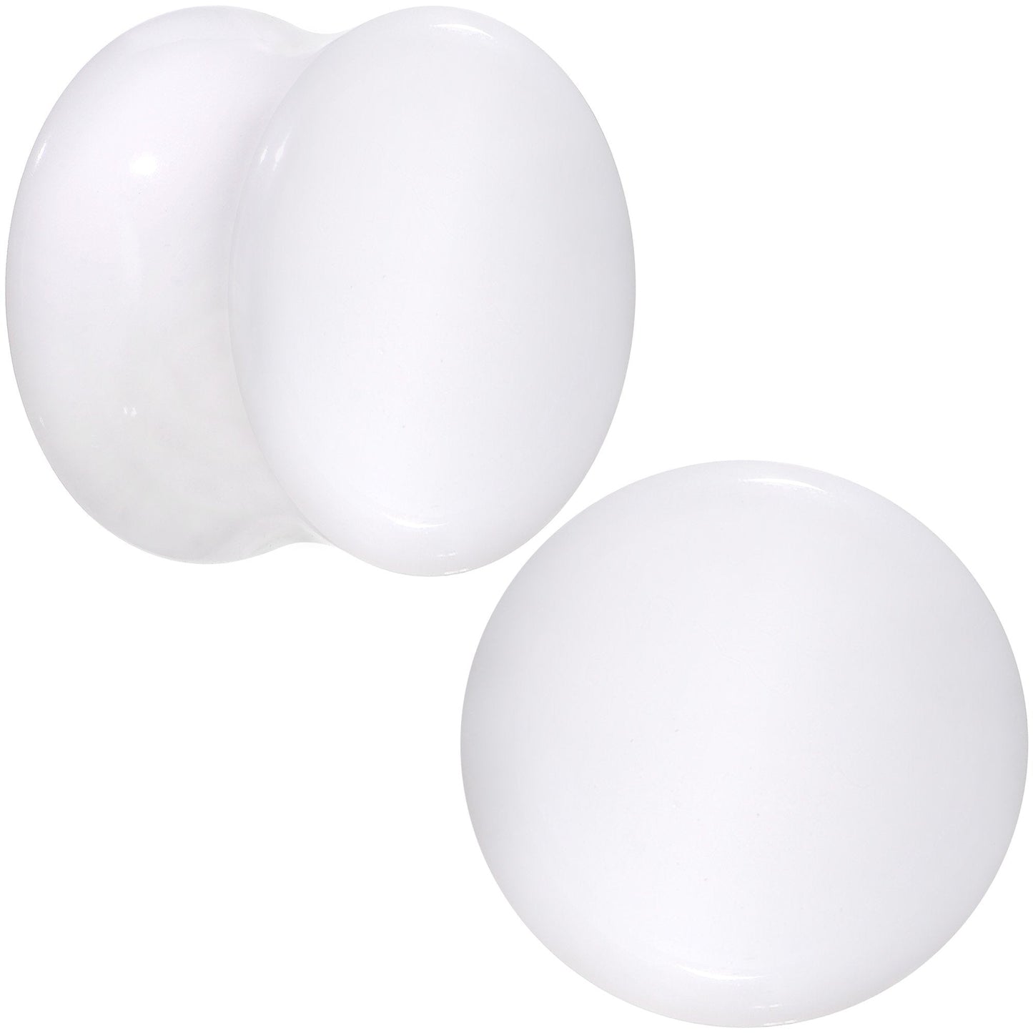 White UV Acrylic Saddle Plug Set 4mm to 25mm