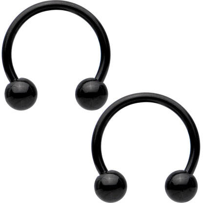 16G 3/8 Rainbow Black Gold Tone PVD Pack Set of 8 Horseshoe Barbells