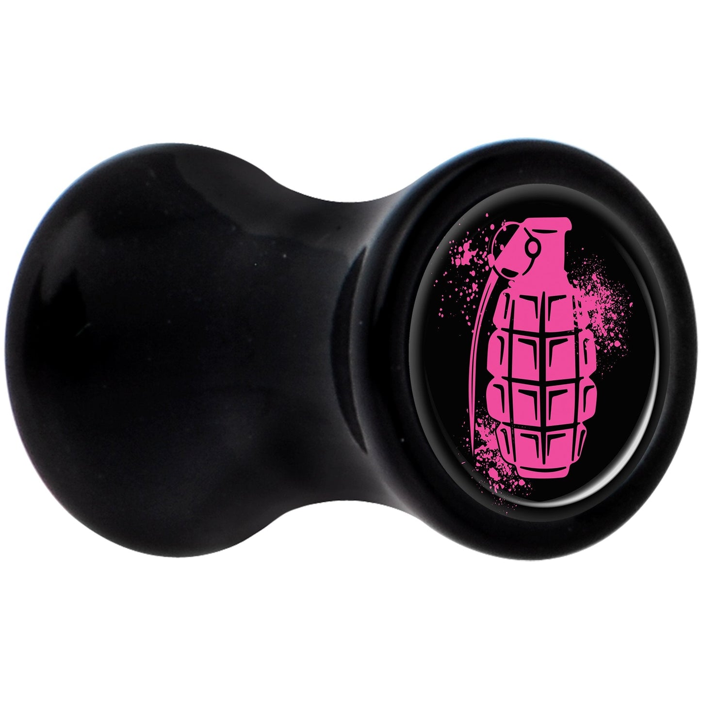 Black Acrylic Pink Grenade Saddle Plug Set 4G