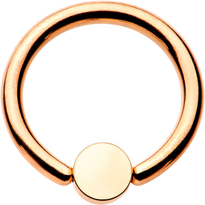 14G 3/8 White Faux Opal Rose Gold IP BCR Captive Ring