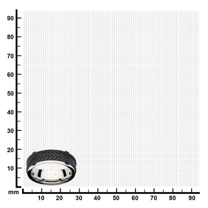 Mens Center Solid Carbon Fiber Leaf Patterned Stainless Steel Ring