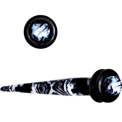 Black Acrylic Southwest Weave Straight Taper Set 3mm to 16mm