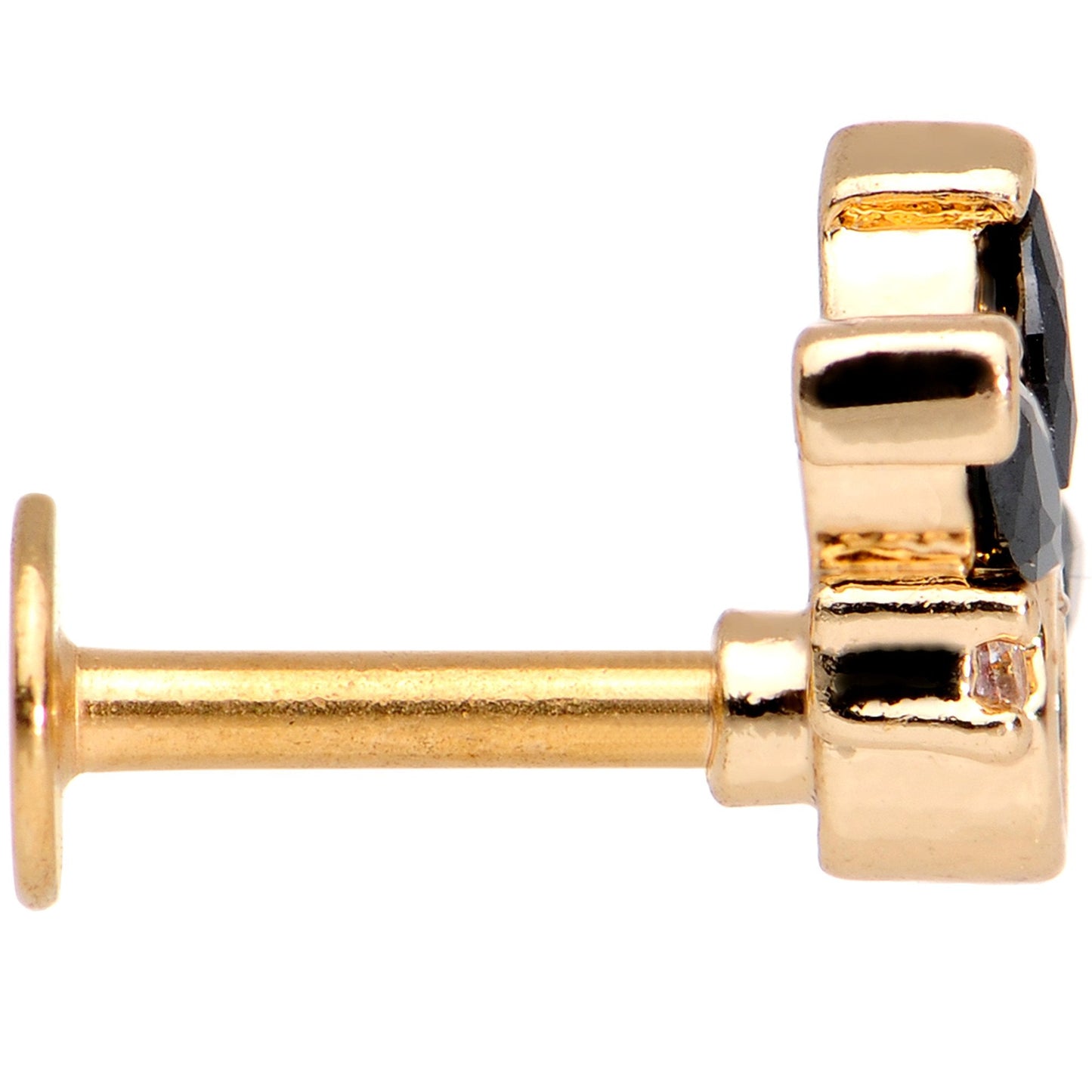 1/4 Clear CZ Gem Rose Gold Tone Anodized Cartilage Tragus Earring