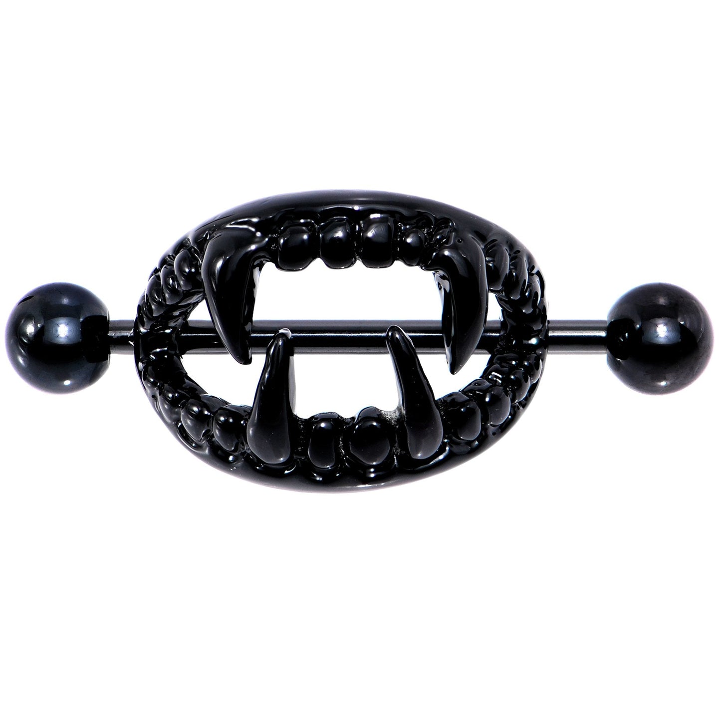 14G 5/8 Black Fearsome Fangs Nipple Shield Set