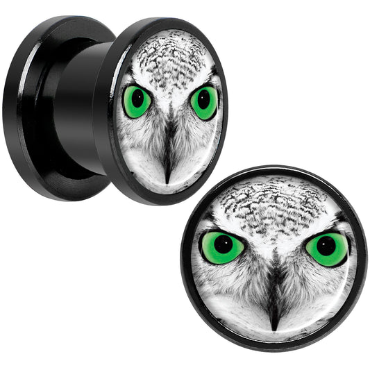 Black White Owl Black Anodized Screw Fit Plug Set 00G