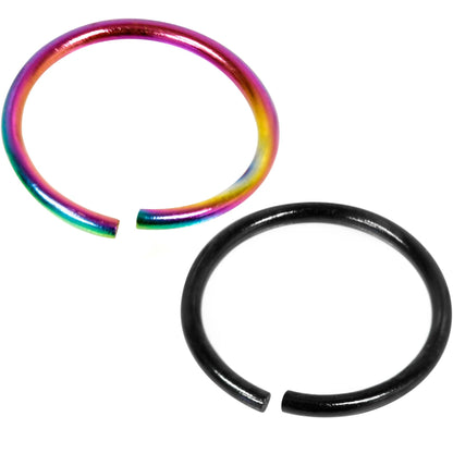 20G 5/16 Multi Color Seamless Circular Ring Set of 5