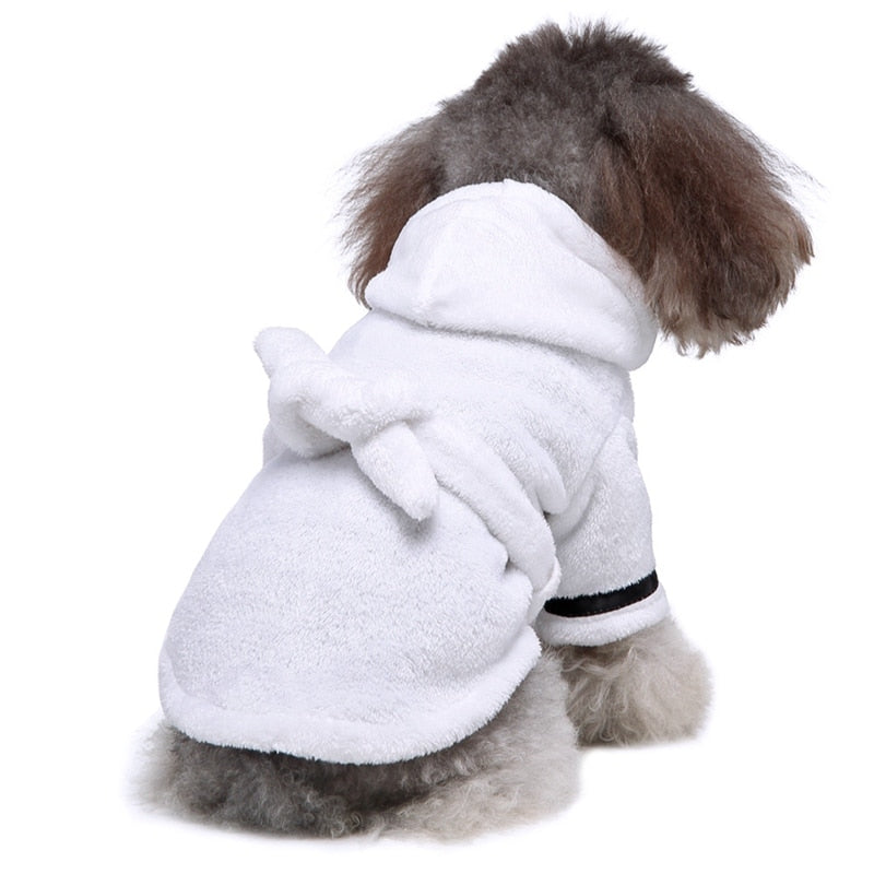 Luxury Soft Pet Dog Puppy Hooded Bathrobe