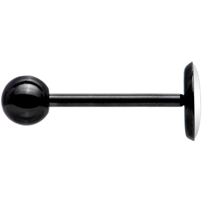 Black White Leopard Eyes Black Barbell Tongue Ring