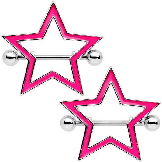 3/4 Pink Glow in the Dark Sexy Star Nipple Shield Set