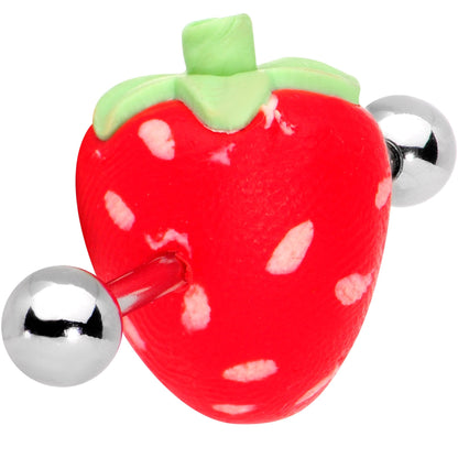 14G Handcrafted Scrumptious Strawberry Industrial Barbell 32mm