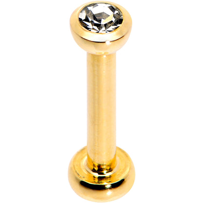 Clear 2mm Gem Gold Tone Internally Threaded Cartilage Earring