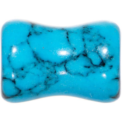 0G Turquoise Natural Stone Saddle Plug Set