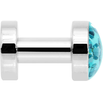 8G Zircon Blue Ferido Crystal Steel Screw Fit Plug Set