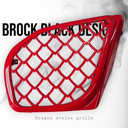 98-2024 Road Glide 3D dragon scales speakers grill covers set