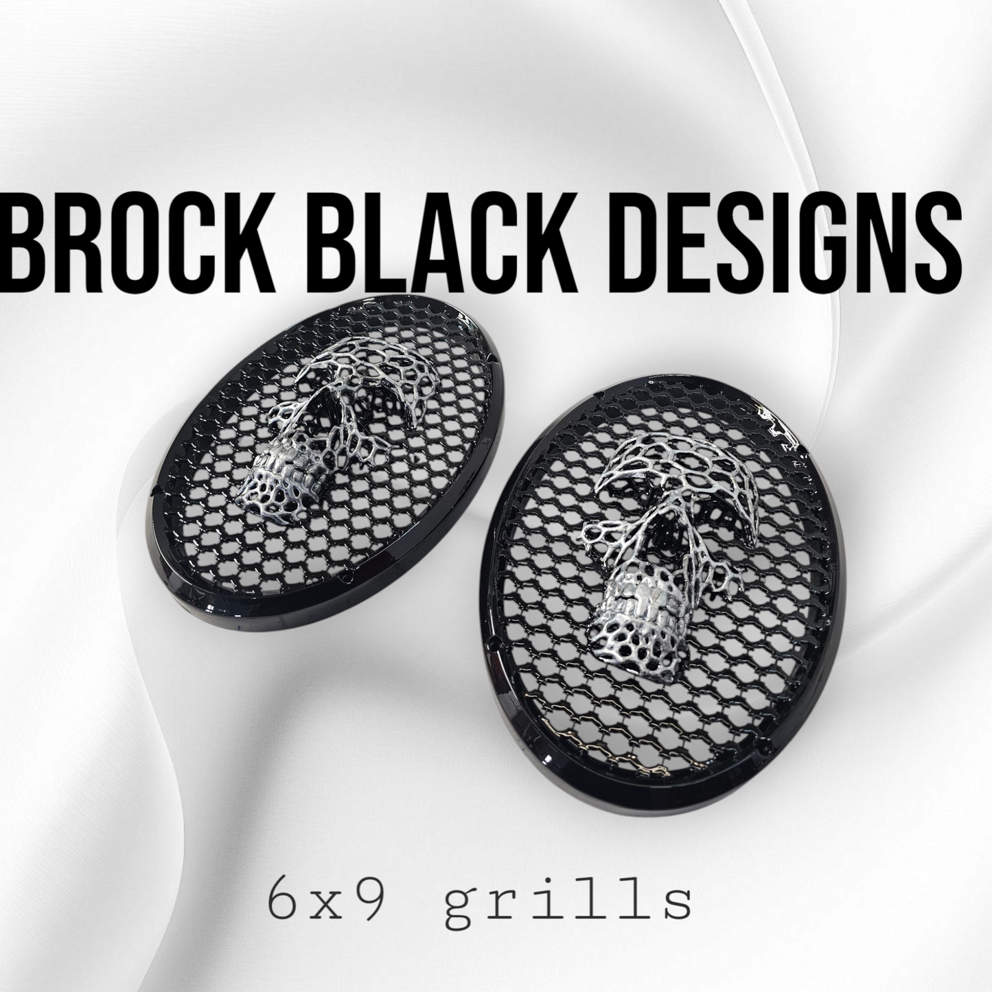 A set of bag webbed skull speakers grill covers