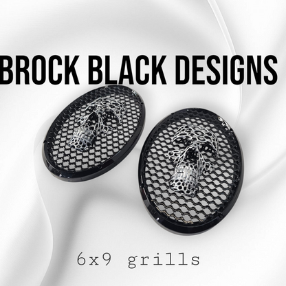 A set of bag webbed skull speakers grill covers