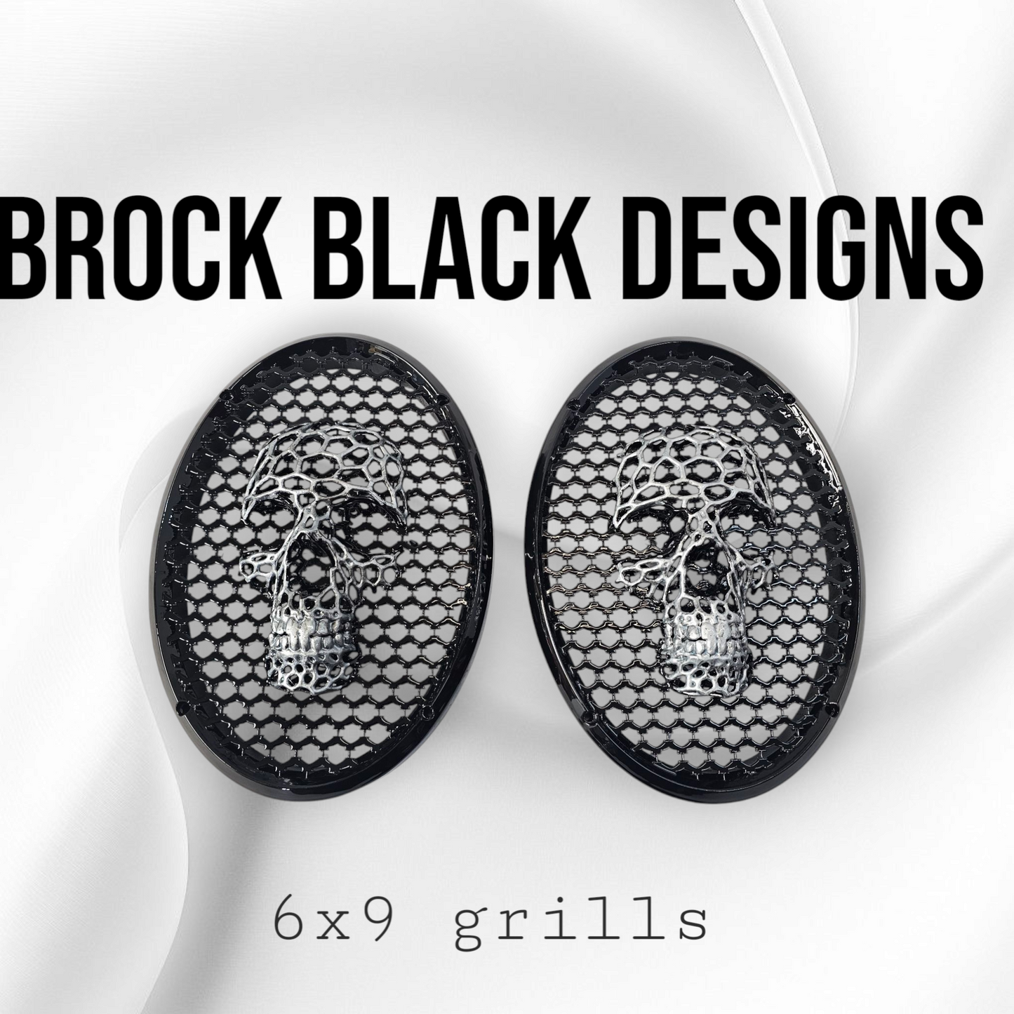 A set of bag webbed skull speakers grill covers