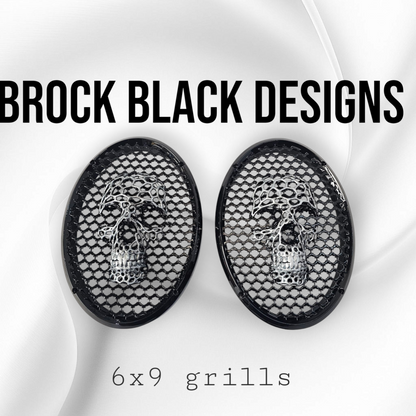 A set of bag webbed skull speakers grill covers