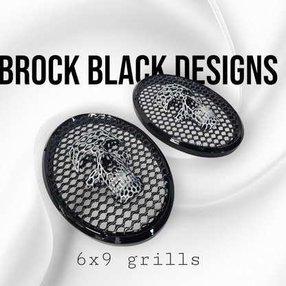 A set of bag webbed skull speakers grill covers