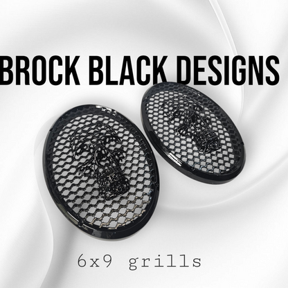 A set of bag webbed skull speakers grill covers