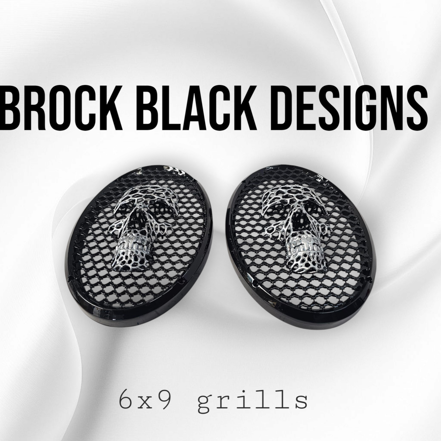 A set of bag webbed skull speakers grill covers