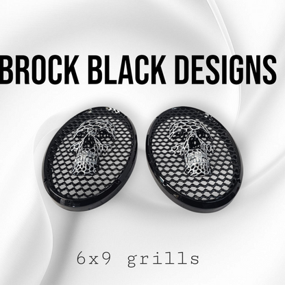 A set of bag webbed skull speakers grill covers