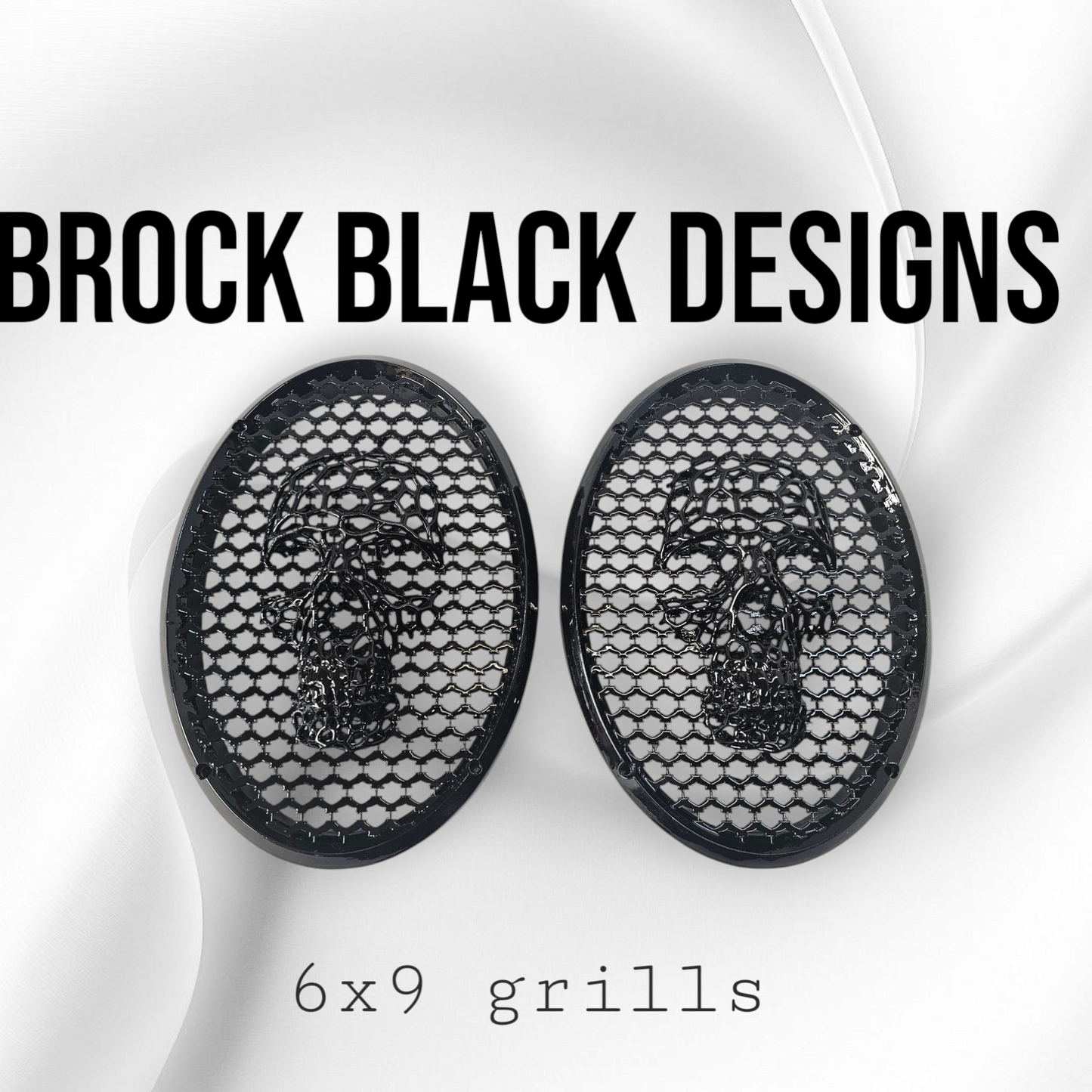 A set of bag webbed skull speakers grill covers