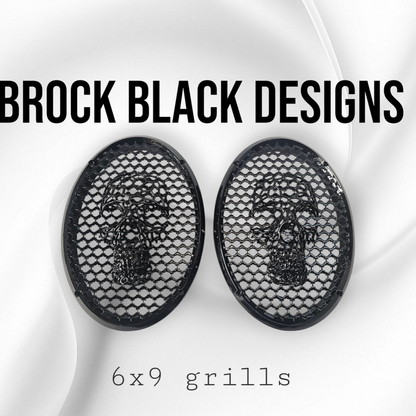 A set of bag webbed skull speakers grill covers