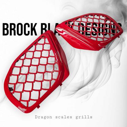 98-2024 Road Glide 3D dragon scales speakers grill covers set