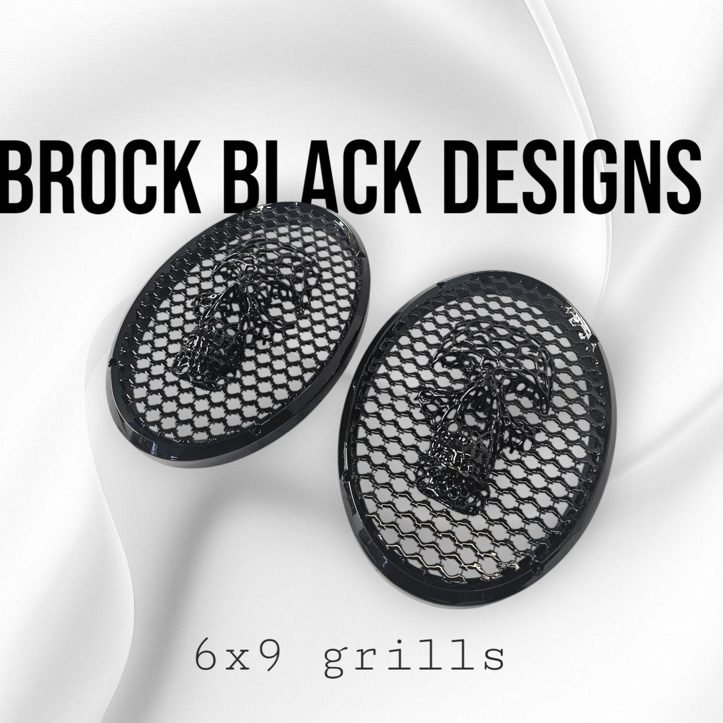 A set of bag webbed skull speakers grill covers