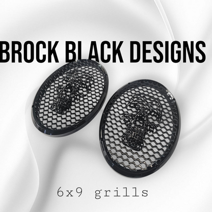 A set of bag webbed skull speakers grill covers