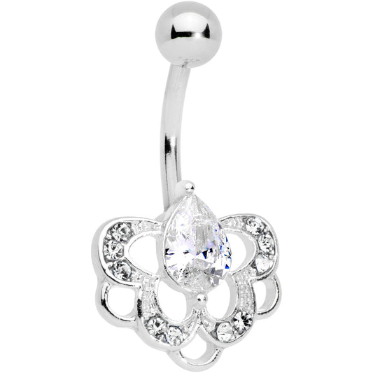 Clear Gem Delightful Art Deco Belly Ring