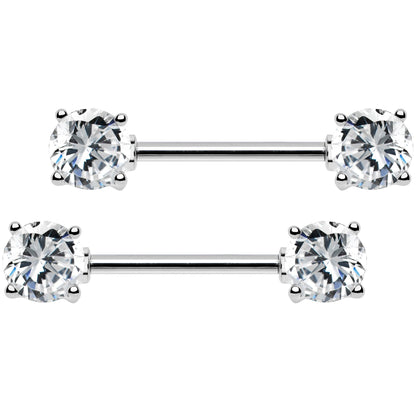 14G 9/16 Multi Color Gem Fun Barbell Nipple Ring Pack Set of 6