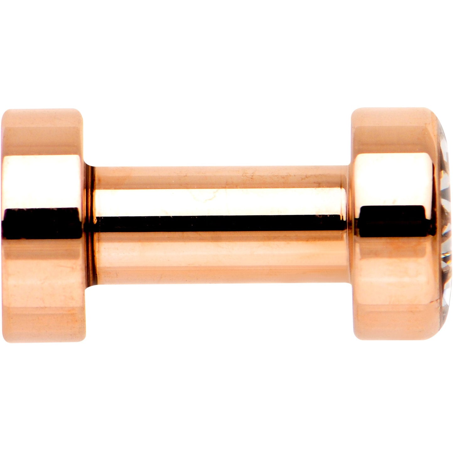 Clear CZ Gem Rose Gold PVD Bling Screw Fit Tunnel Plug Set 3mm to 16mm