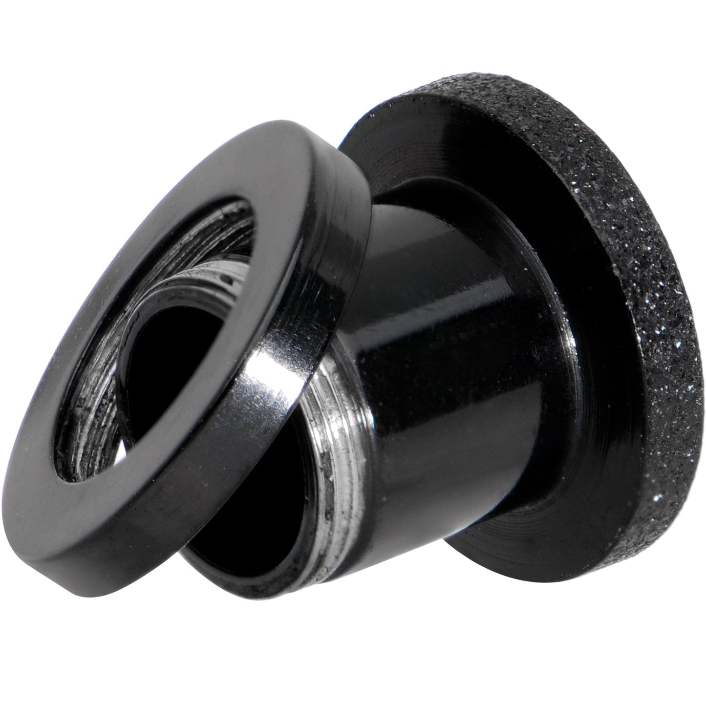 Black PVD Sandblasted Screw Fit Tunnel Plug Set 5mm to 16mm