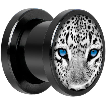 Black White Leopard Eyes Black Anodized Screw Fit Plug Set 00G