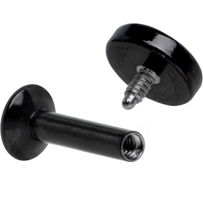 1/4 Black IP 4mm Circle Internal Thread Daith Cartilage Tragus