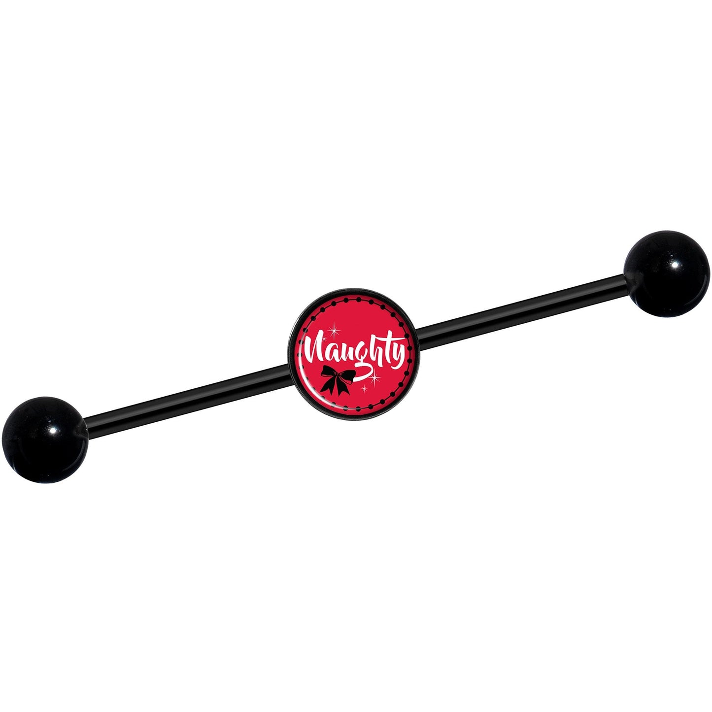 14G Naughty Holiday Black Industrial Barbell 37mm