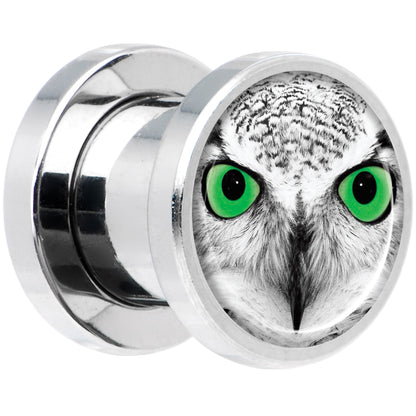 Black White Owl Steel Screw Fit Plug Set 0G