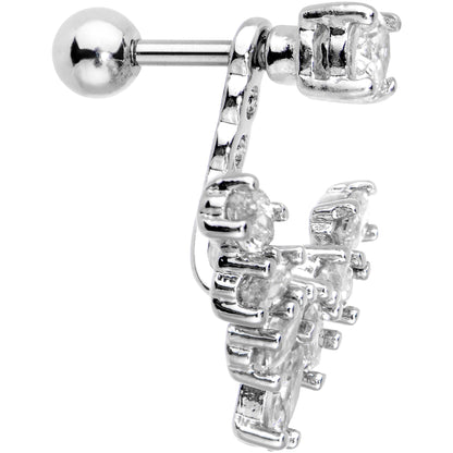 1/4 Clear Gem Darling Fan Dangle Cartilage Tragus Piercing