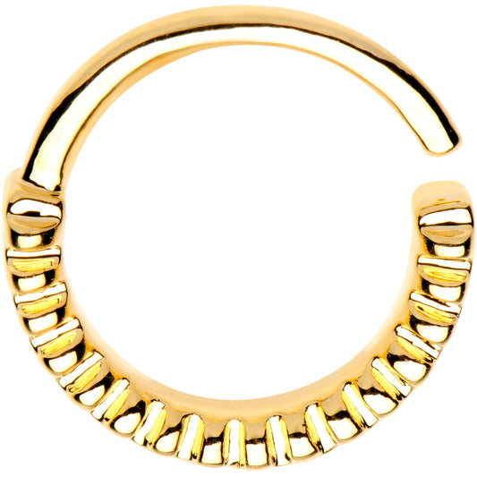 5/16 Gold Plated Half Paved Groove Seamless Circular Ring