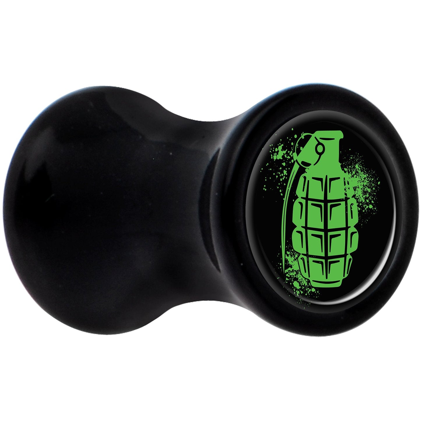Black Acrylic Green Grenade Saddle Plug Set 4G