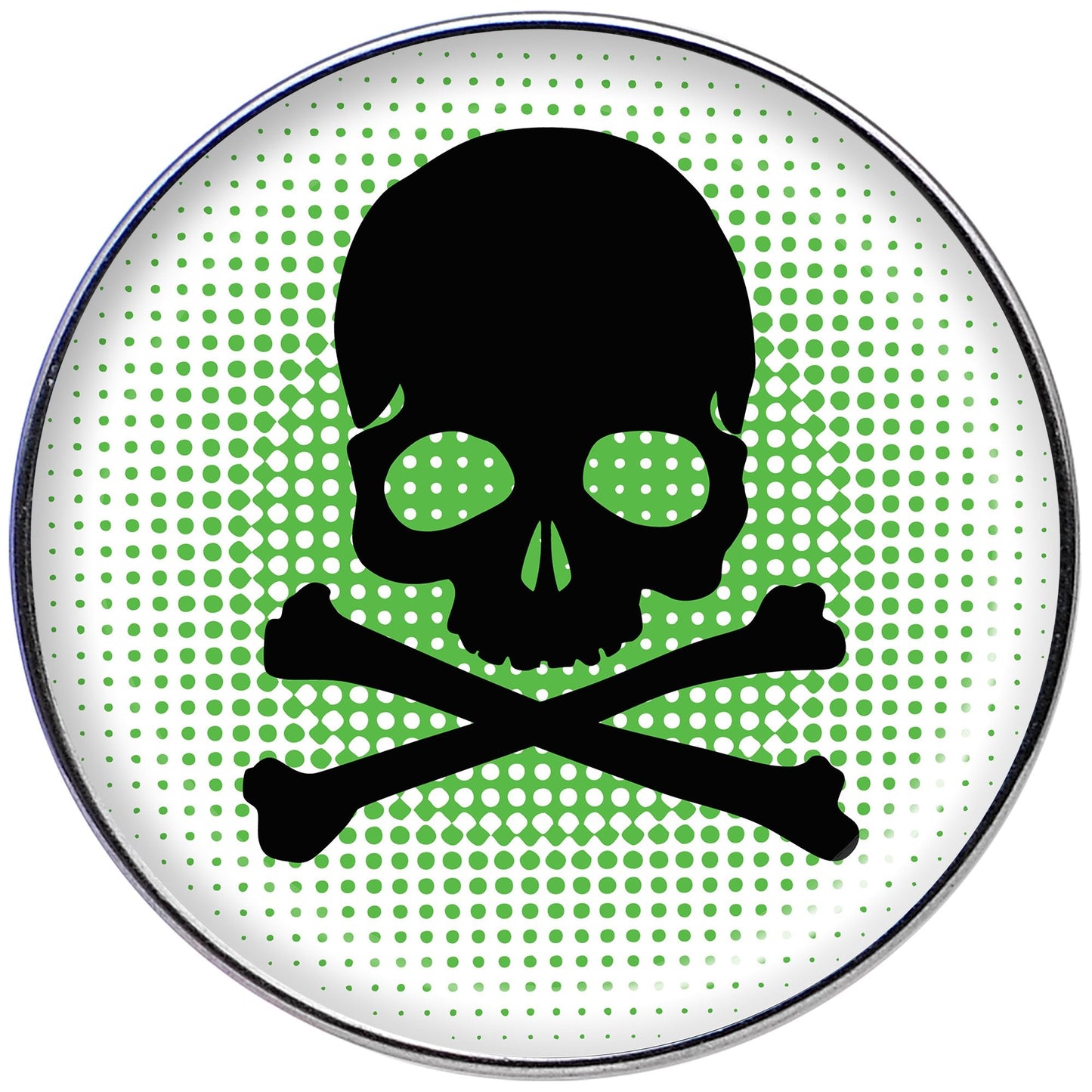 16G 1/4 Green Black Skull Tragus Cartilage Earring