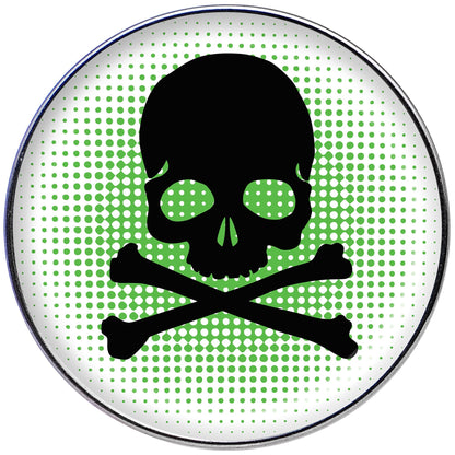 16G 1/4 Green Black Skull Tragus Cartilage Earring