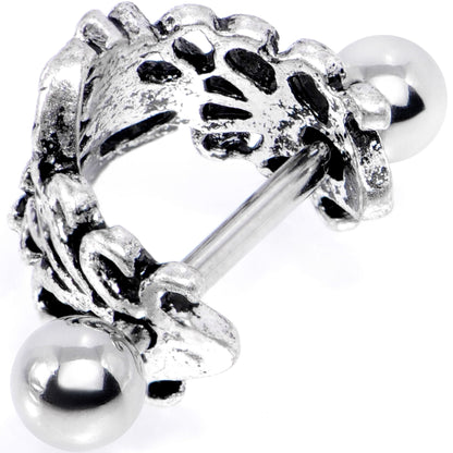 16G 1/2 Pink Gem Double Daisy Flower Cuff Cartilage Earring