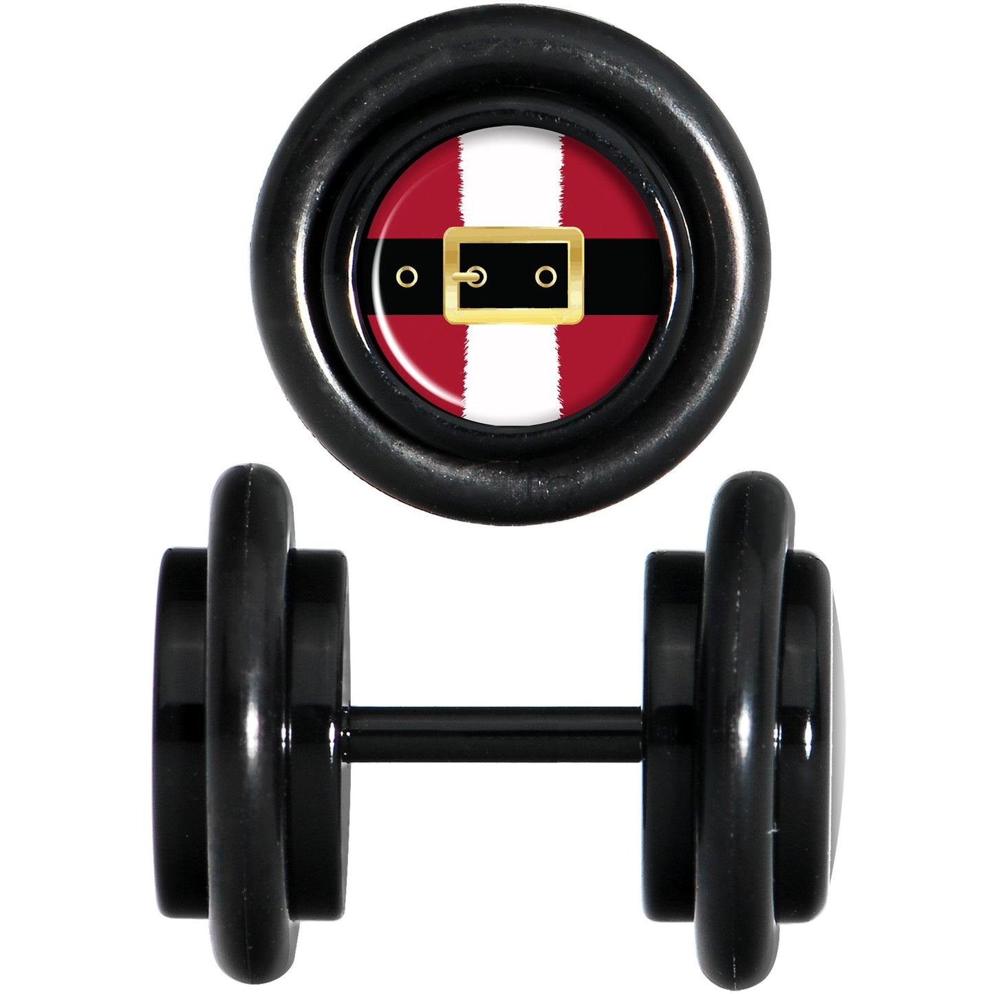 Christmas Santa Suit Cheater Black Plug Set